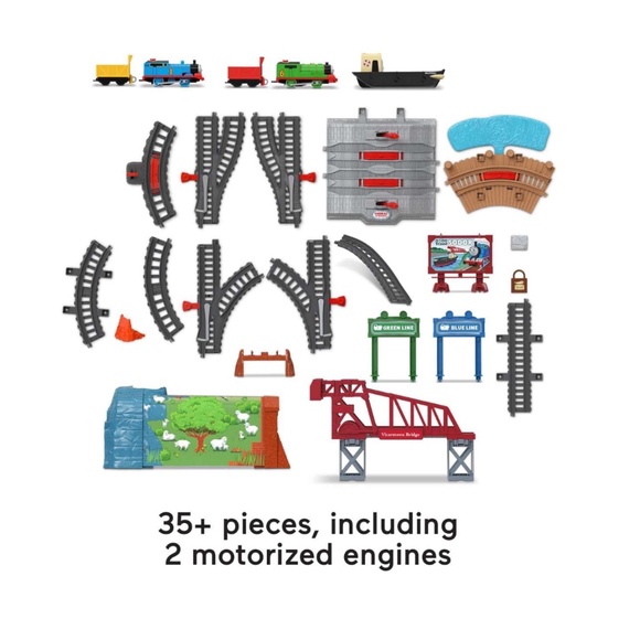 Talking Thomas & Percy Train Set, Motorized Train and Track 42 Pieces New In Box - Picture 7 of 17